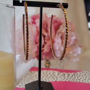 Amber Crystal Hoop Earrings